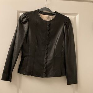 Rebecca Taylor scallop leather jacket